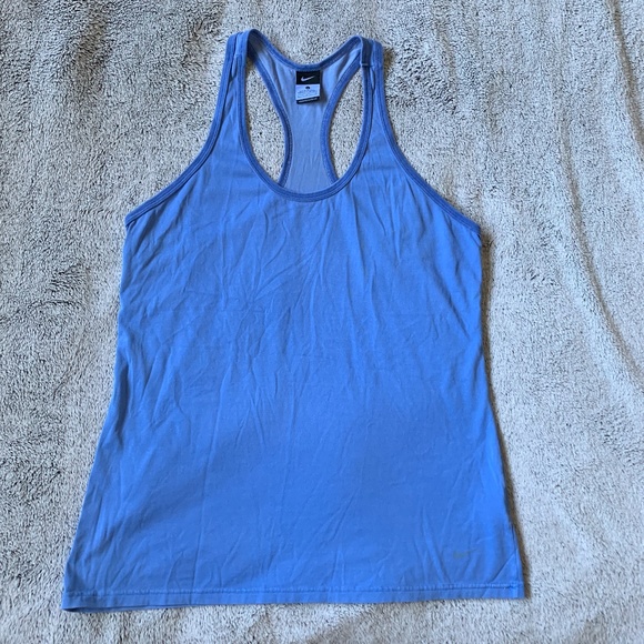 Nike Blue Racerback Cotton Blend Tank - Picture 1 of 4